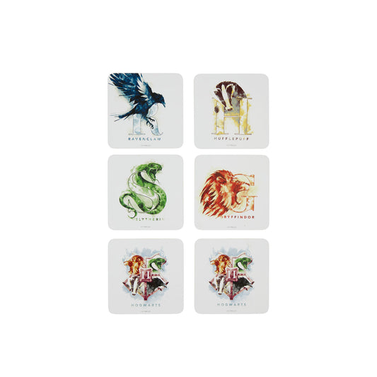 HOUSE MASCOT WATERCOLOR BOXED COASTER SET